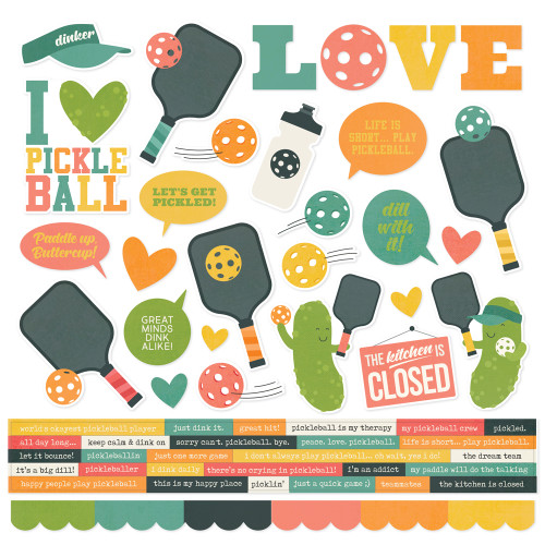 SIMPLE STORIES Simple Sets -  Pickleball Cardstock Stickers