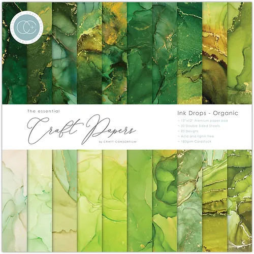CRAFT CONSORTIUM 12x12 Paper Pad: Ink Drops - Organic
