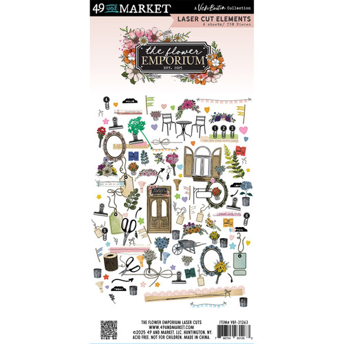 49 AND MARKET by Vicki Boutin Laser Cut Outs: The Flower Emporium | Elements