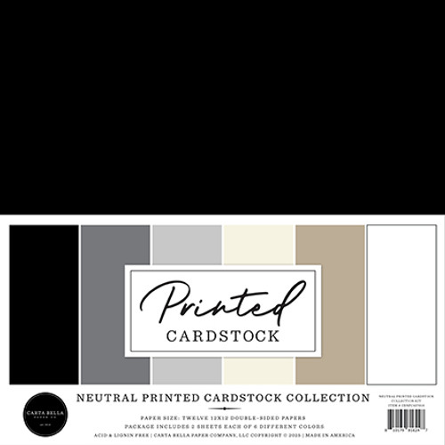 CARTA BELLA Printed Cardstock Collection Kit: Neutral