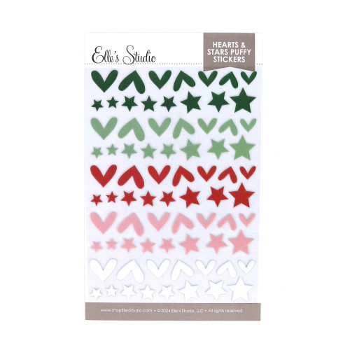 ELLE'S STUDIO Puffy Stickers: Christmas | Hearts & Stars