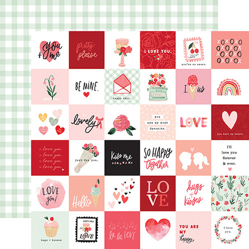 CARTA BELLA My Valentine 12x12 Paper: 2x2 Journaling Cards