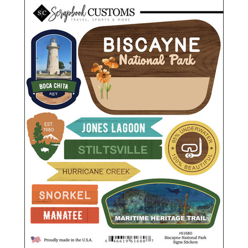 SCRAPBOOK CUSTOMS Sticker: National Park Signs - Biscayne