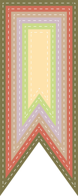 PRISM STUDIO Chroma-Cuts Nesting Die Set: Stitched Pennants