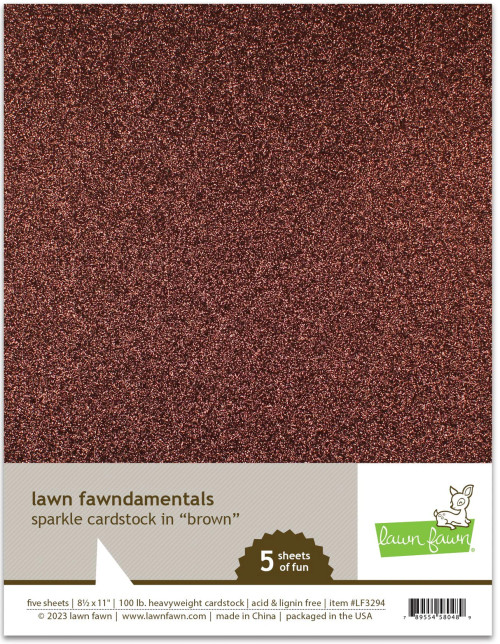 LAWN FAWN  8.5 x 11 Sparkle Cardstock: Brown