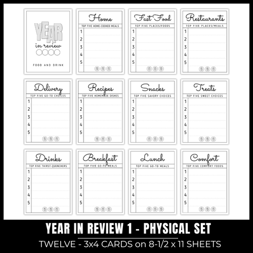 SCRAPBOOK GENERATION Printed Papers | Year in Review 1 - Food & Drink