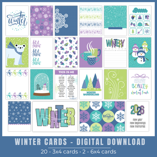 DIGITAL DOWNLOAD: Printables by Debbie - Winter Cards