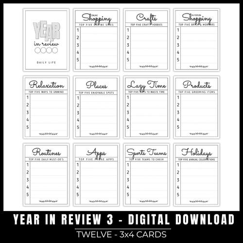 DIGITAL DOWNLOAD: Printables by Debbie - Year in Review 3 | Daily Life