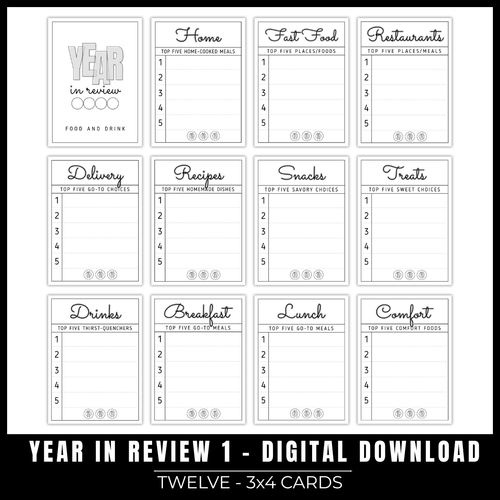 DIGITAL DOWNLOAD: Printables by Debbie - Year in Review 1 | Food & Drink