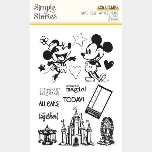 PREORDER - ships February: SIMPLE STORIES Say Cheese Happiest Place Stamps - All Ears!