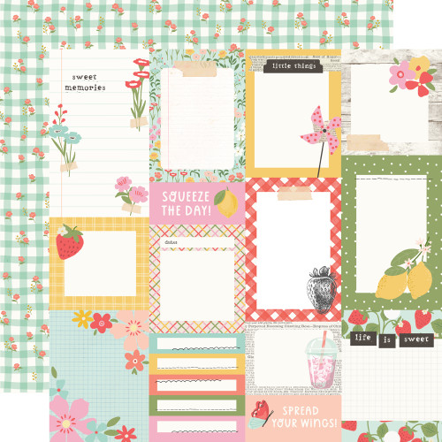 PREORDER - ships February: SIMPLE STORIES Pink Lemonade 12x12 Paper: Journal Elements