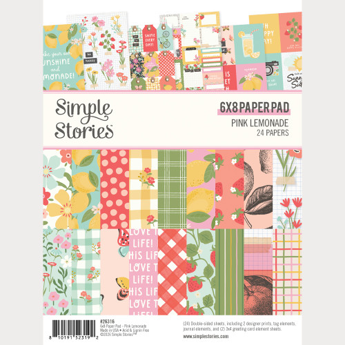 PREORDER - ships February: SIMPLE STORIES Pink Lemonade 6x8 Paper Pad