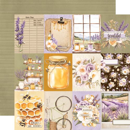 PREORDER - ships February: SIMPLE STORIES Simple Vintage Lavender Fields 12x12 Paper: 3x4 Elements