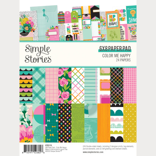 PREORDER - ships February: SIMPLE STORIES Color Me Happy 6x8 Paper Pad