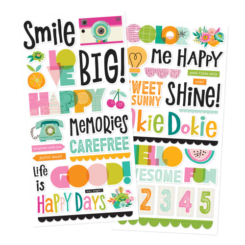 PREORDER - ships February: SIMPLE STORIES Color Me Happy Foam Stickers