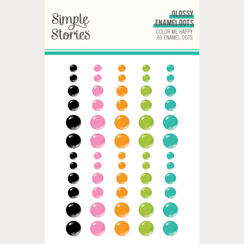 PREORDER - ships February: SIMPLE STORIES Color Me Happy Glossy Enamel Dots