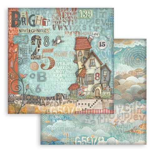 STAMPERIA Furry Friends 12x12 Paper: House