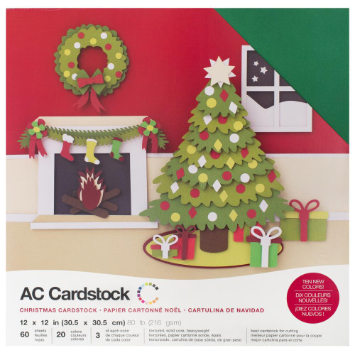 AMERICAN CRAFTS 12x12 Cardstock Pack: Christmas (60 sheets)