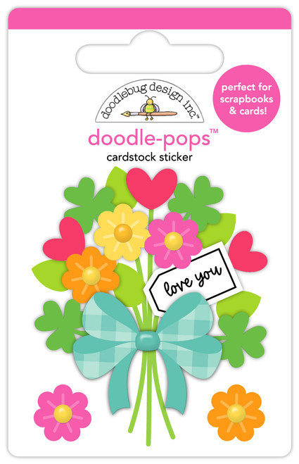 PREORDER - ships February: DOODLEBUG DESIGNS Lucky Me Doodle-Pops Sticker: Love You