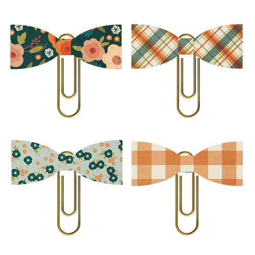 SIMPLE STORIES Fall Farmhouse Paper Bow Clips