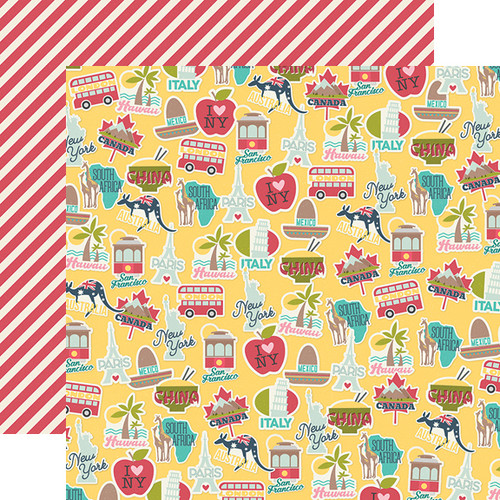 SIMPLE STORIES Going Places 12x12 Paper: Around the World