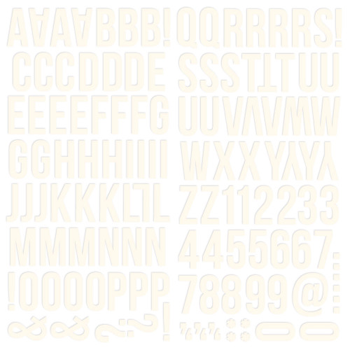 SIMPLE STORIES Color Vibe Foam Alpha Stickers - Warm White