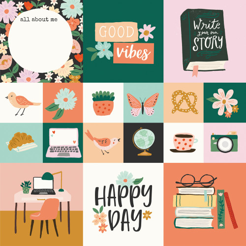 SIMPLE STORIES My Story 12x12 Paper: 2x2/4x4 Elements