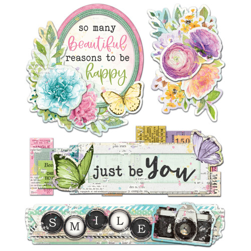 SIMPLE STORIES Simple Vintage Life in Bloom Layered Chipboard