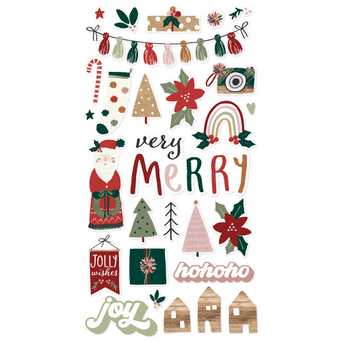 SIMPLE STORIES Boho Christmas 6x12 Chipboard