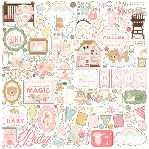 CARTA BELLA Little Lullabies BABY GIRL Element Sticker