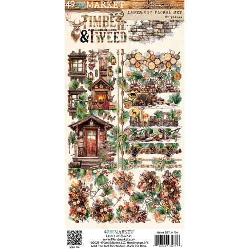 49 AND MARKET Laser Cut Floral Set: Timber & Tweed