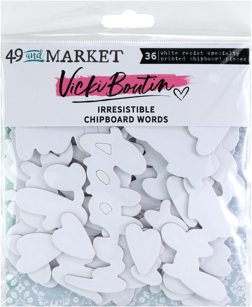 49 AND MARKET Chipboard Words: Vicki Boutin Irresistible