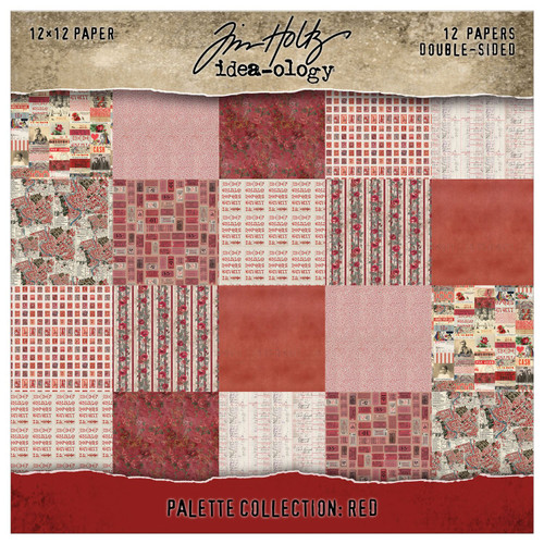 TIM HOLTZ Idea-Ology Pallet Collection 12x12 Paper Pack: Red