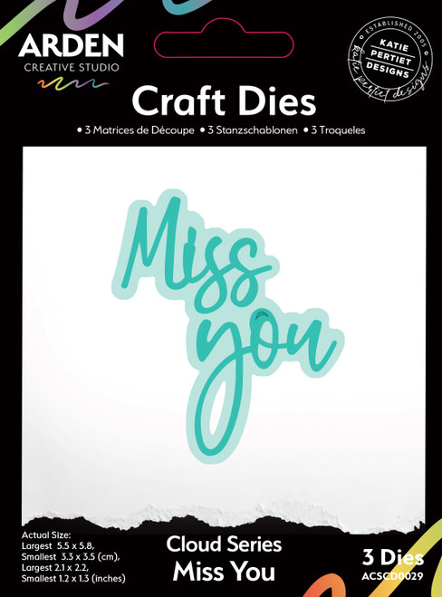 ARDEN CREATIVE STUDIO Craft Die Set: Sentiment Cloud Series - Miss You
