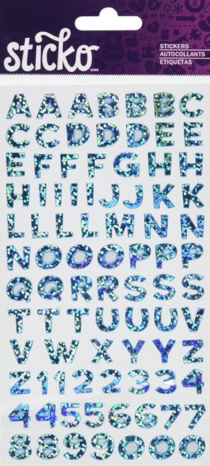 EK SUCCESS Sticko Flat Alphabet Stickers: Blue Metallic