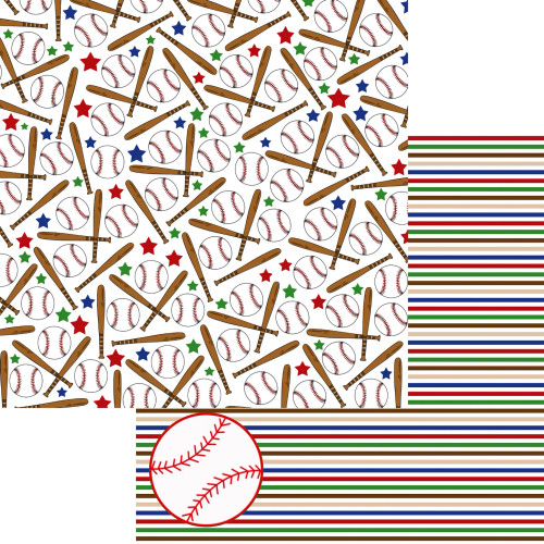 PREORDER - ships April: SSC DESIGNS Sports Beat 12x12 Paper: Batter Up