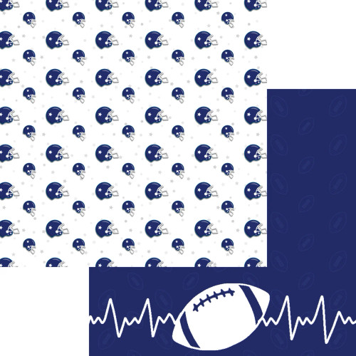 PREORDER - ships April: SSC DESIGNS Sports Beat 12x12 Paper: Football Heartbeat