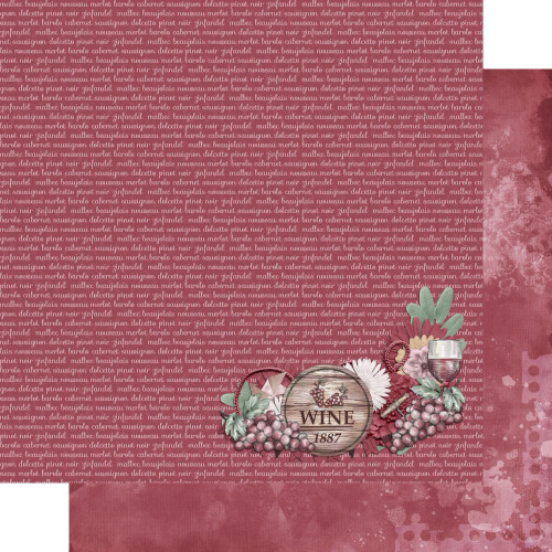 PREORDER - ships April: SSC DESIGNS Wine Time 12x12 Paper: Wine Barrel