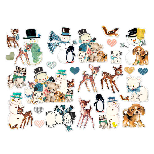 PREORDER - ships April: PRETTY LITTLE STUDIO Vintage Large Die-Cut Pack - Snow Friends