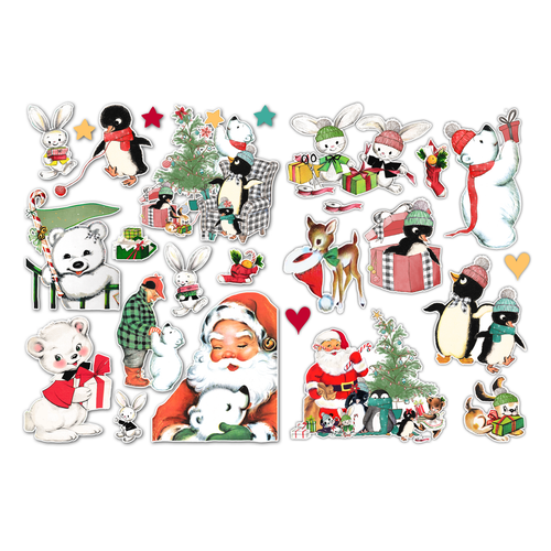 PREORDER - ships April: PRETTY LITTLE STUDIO Vintage Large Die-Cut Pack - Christmas Morning