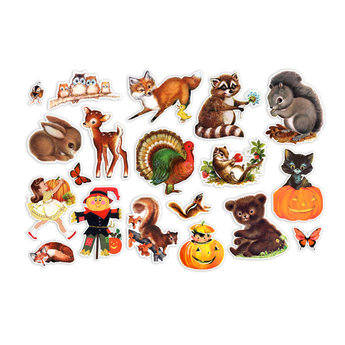 PREORDER - ships April: PRETTY LITTLE STUDIO Vintage Large Die-Cut Pack - Backyard Wildlife