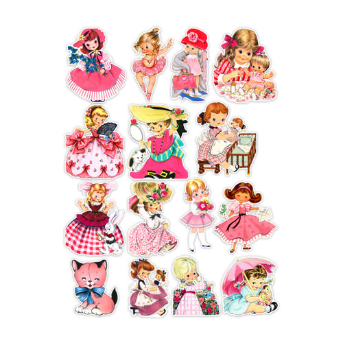 PREORDER - ships April: PRETTY LITTLE STUDIO Vintage Die-Cut Pack - Pink Dress