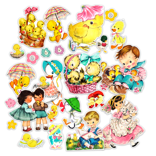 PREORDER - ships April: PRETTY LITTLE STUDIO Vintage Large Die-Cut Pack - Peeps