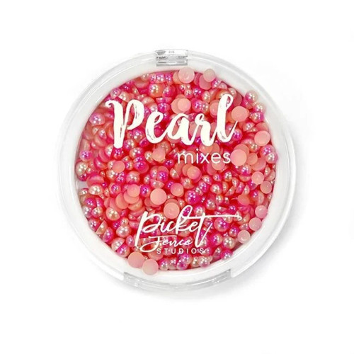 PICKET FENCE STUDIOS Flatback Pearls: Bright Pink/Coral