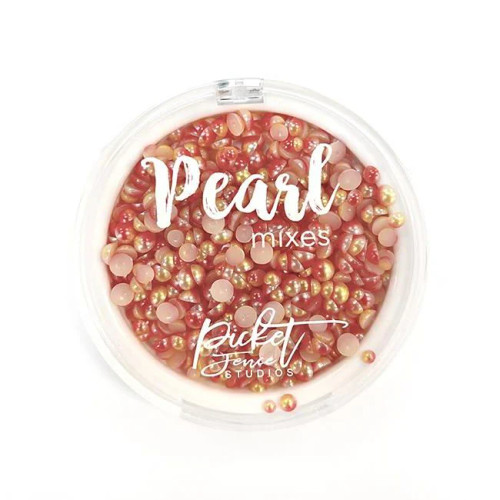 PICKET FENCE STUDIOS Flatback Pearls: Tangerine/Sunlight Yellow