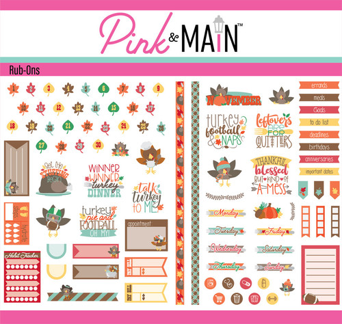 PREORDER - ships March: PINK & MAIN Rub-Ons: November