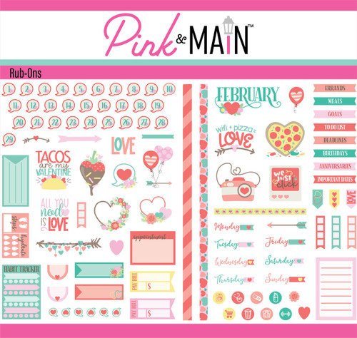 PREORDER - ships March: PINK & MAIN Rub-Ons: February