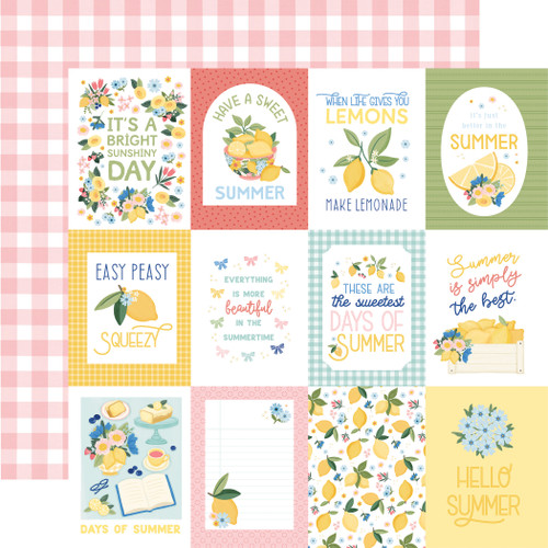 CARTA BELLA Lemonade 12x12 Paper: 3x4 Journaling Cards