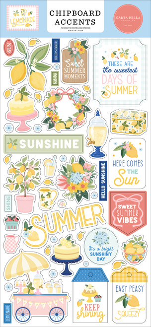 CARTA BELLA Lemonade 6x13 Chipboard Accents