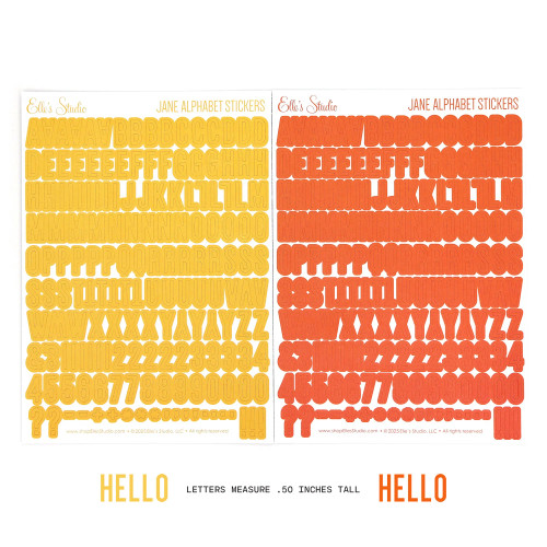 ELLE'S STUDIO Jane Alphabet Stickers: Orange/Yellow